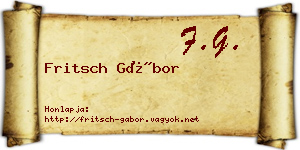 Fritsch Gábor névjegykártya